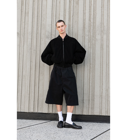 RAGLAN SUEDE BOMBER BLACK