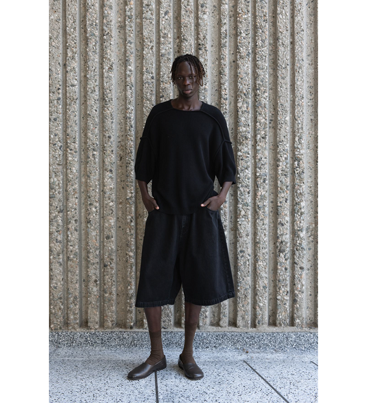 KNIT BLOCK TEE BLACK