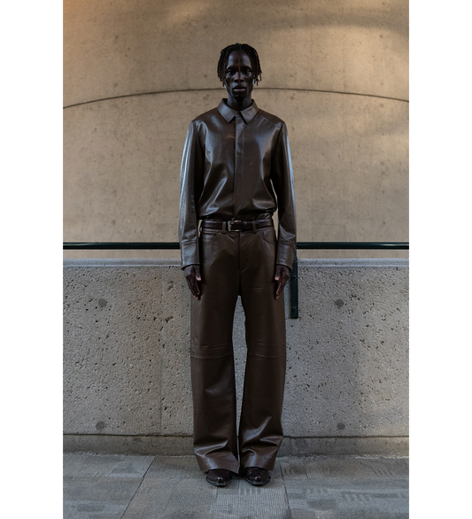 LEATHER STRAIGHT LEG PECAN