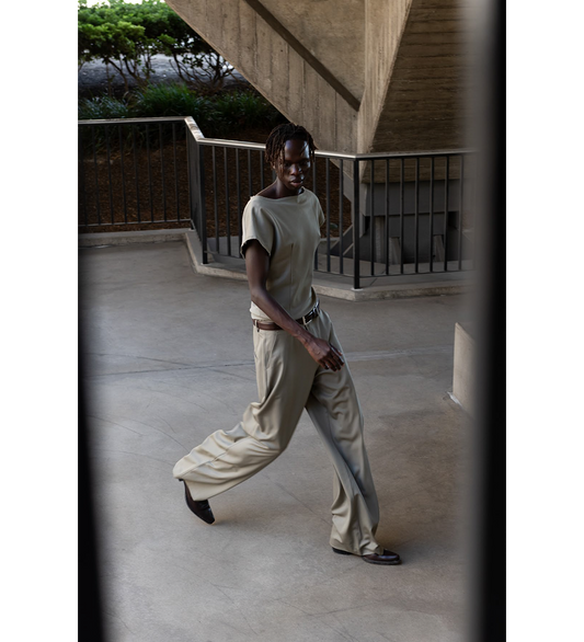 WIDELEG TROUSER KELLY GREEN