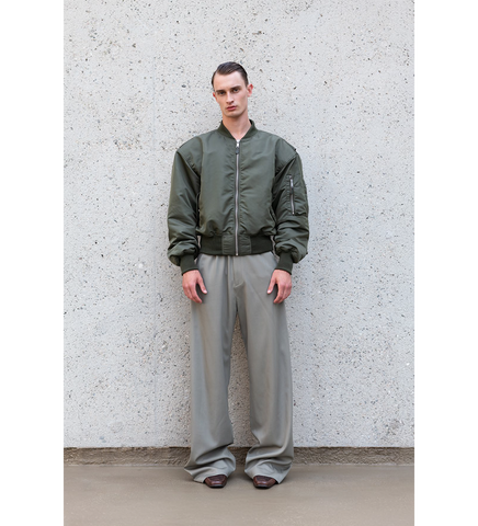 CROPPED BROAD BOMBER KHAKI