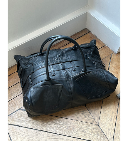 LEATHER TROUSER WEEKEND BAG BLACK