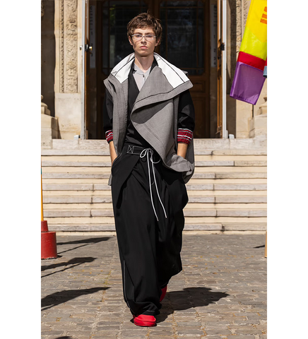 OTTO PLEATED CARGO VEST PLUME GREY