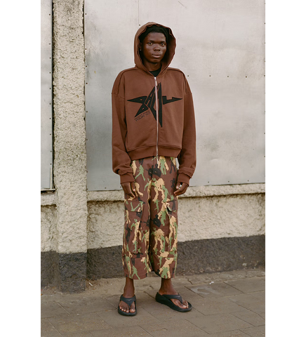 CAMO SLASHED SHORTS MULTI