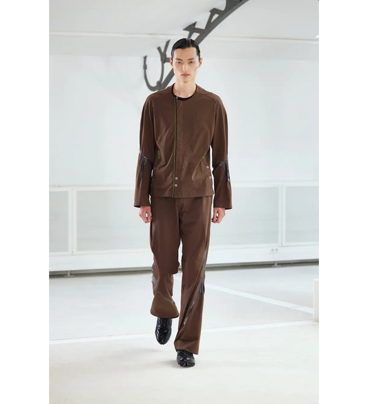ALEC K-DART JERSEY JACKET BROWN/BLACK
