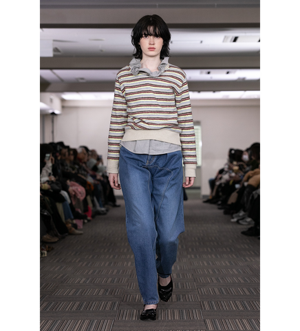 DISTORTED DENIM PANTS BLUE