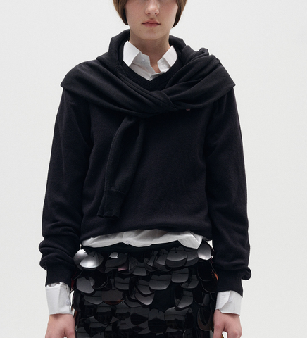 DOUBLE SLEEVE SWEATER BLACK