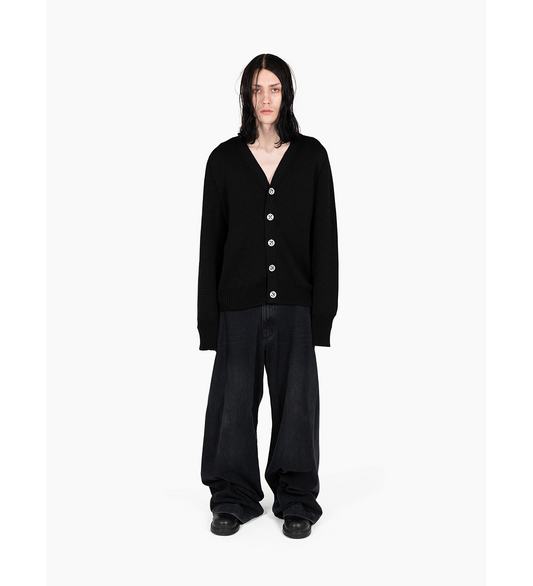 LOOSE V-NECK CARDIGAN BLACK