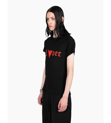 RUFFLE T-SHIRT LOVER BLACK