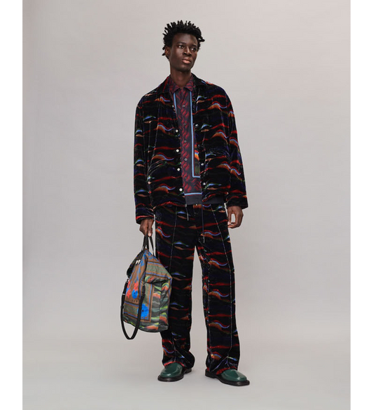 VELVET PRINT PANTS