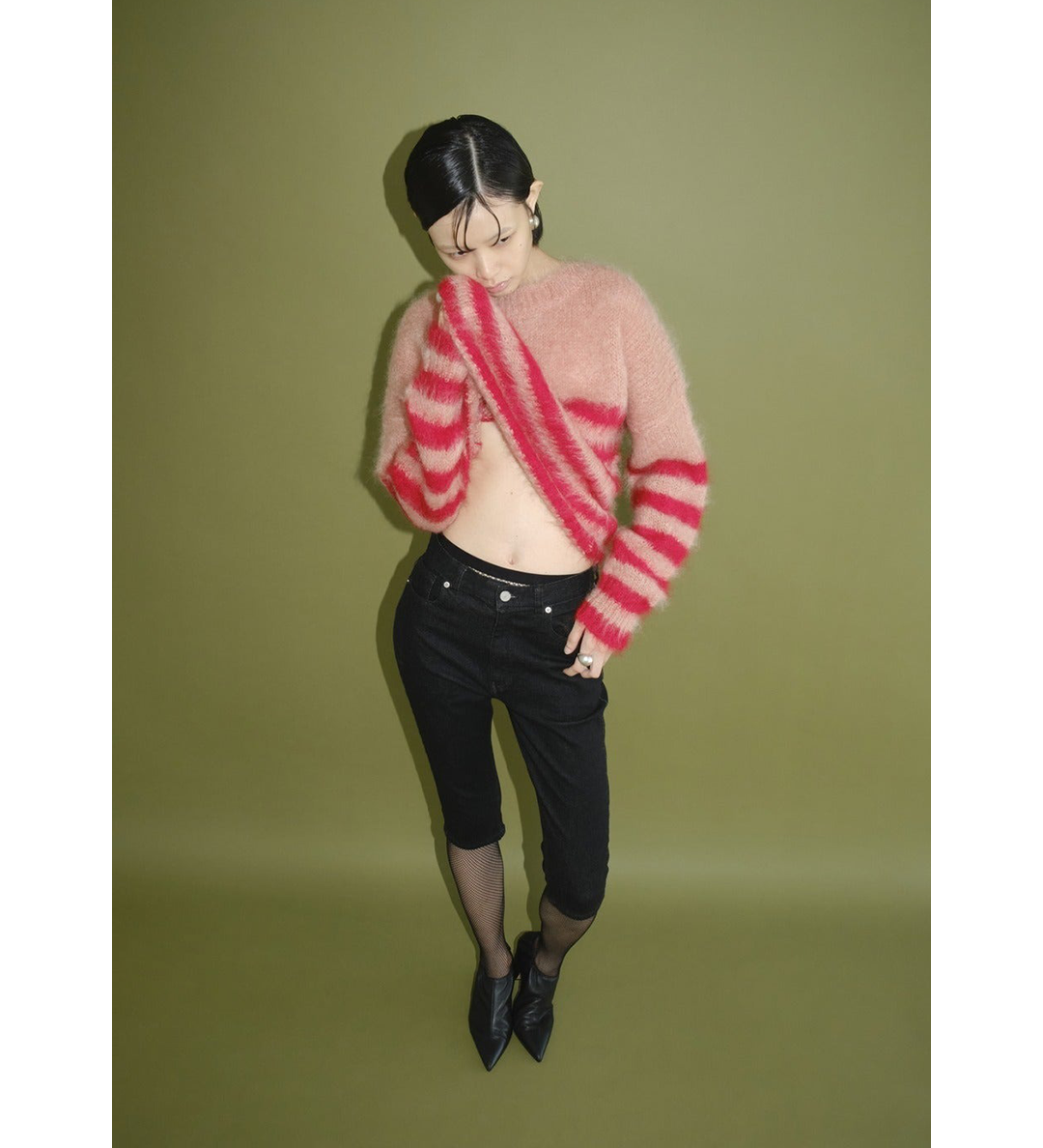 CLANE x FRGMT BORDER MOHAIR KNIT TOPS 【公式通販】 CLANE x FRGMT BORDER MOHAIR KNIT TOPS 【公式通販】
