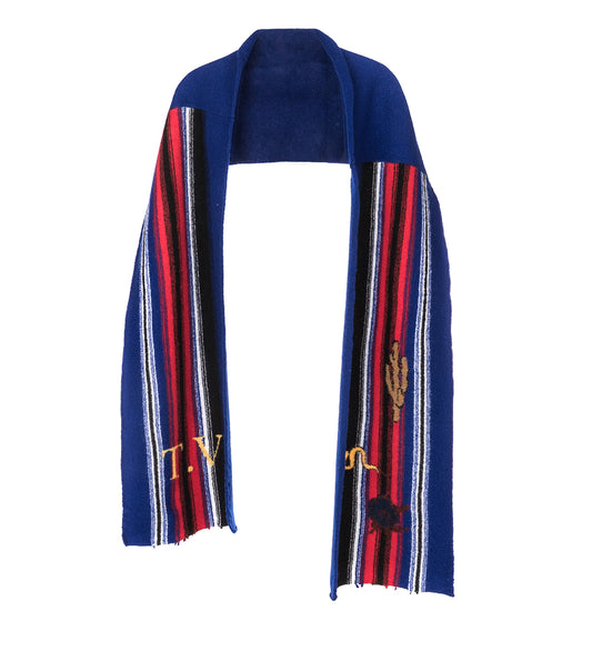 TOGA VIRILIS STRIPE STOLE SCARF BLUE