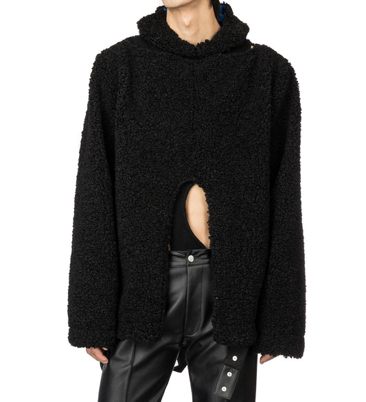 AV VATTEV CUT OUT HOODIE BLACK/BLUE