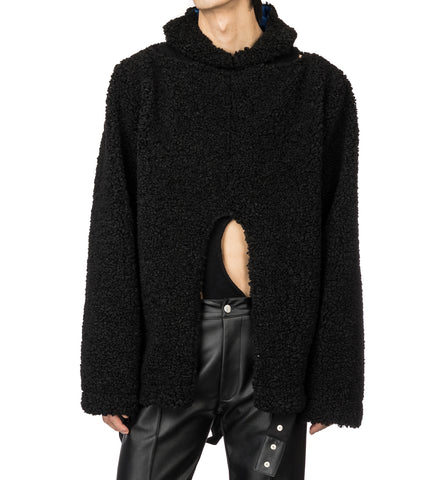 AV VATTEV CUT OUT HOODIE BLACK/BLUE