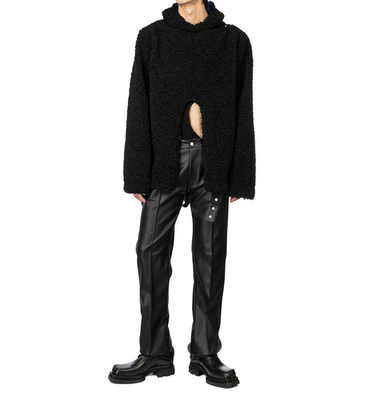 AV VATTEV CUT OUT HOODIE BLACK/BLUE