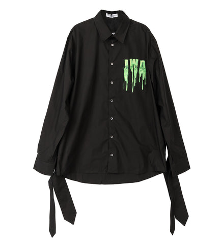 J.W.ANDERSON JWA SLIME CLASSIC FIT SHIRT BLACK/GREEN