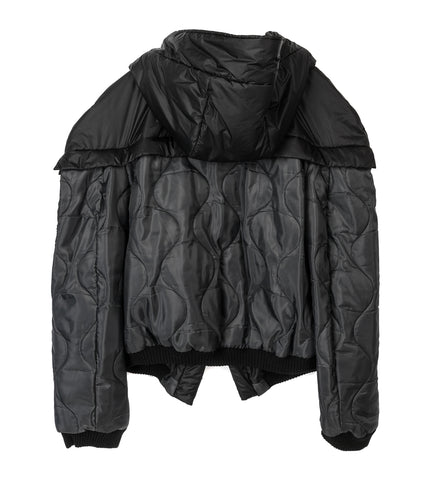 AV VATTEV TWISTED PADDED BOMBER JACKET BLACK/PASTEL GREY