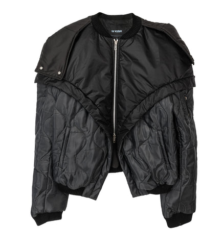 AV VATTEV TWISTED PADDED BOMBER JACKET BLACK/PASTEL GREY