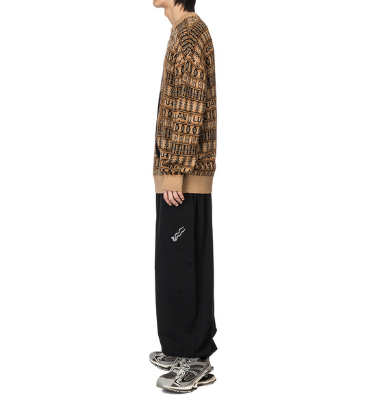 LU’U DAN OVERSIZED TIGER JACQUARD SWEATSHIRT BLACK/TAN