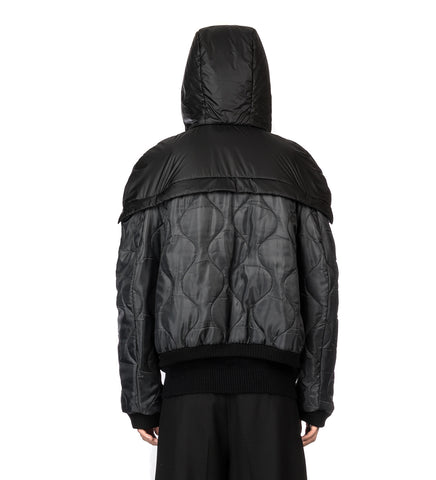 AV VATTEV TWISTED PADDED BOMBER JACKET BLACK/PASTEL GREY
