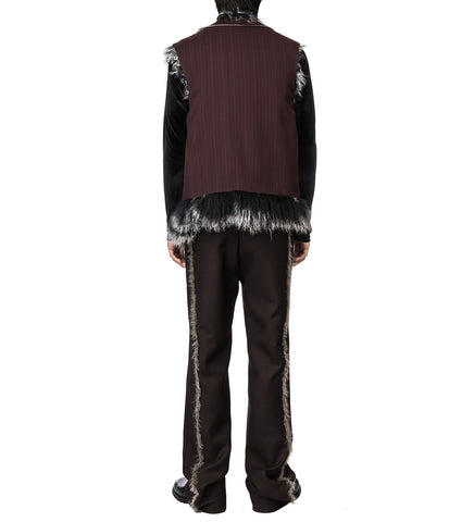 DAGAN VEST BURGUNDY STRIPE