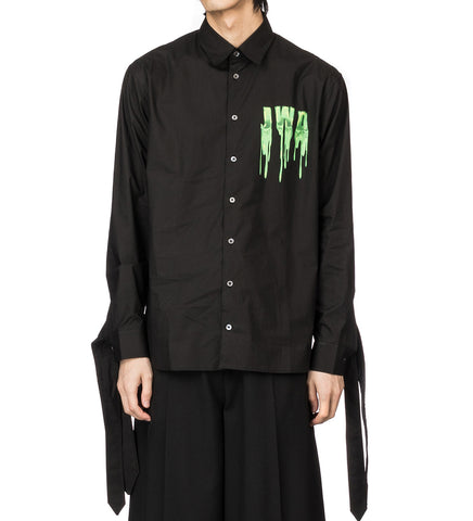 J.W.ANDERSON JWA SLIME CLASSIC FIT SHIRT BLACK/GREEN