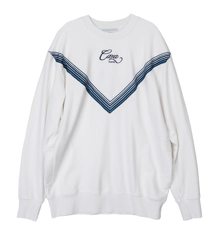 CASABLANCA CAZA EMBROIDERED ENVELOPE SWEATSHIRT WHITE