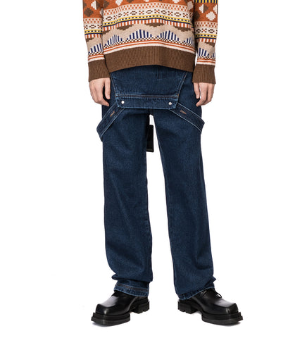 HENRIK VIBSKOV HELIUM DENIM DUNGAREES WASHED INDIGO
