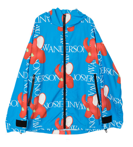 J.W.ANDERSON HOODED SHELL JACKET BLUE