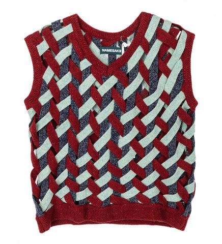 NAMESAKE BASKET WEAVE VEST WEAVED SKY FLAME