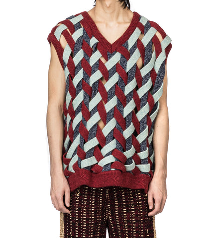 NAMESAKE BASKET WEAVE VEST WEAVED SKY FLAME
