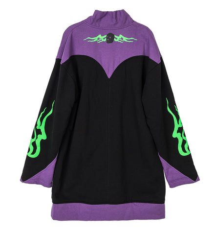 YOUTHS IN BALACLAVA OVERSIZED FLEECE JACKET BLACK PURPLE