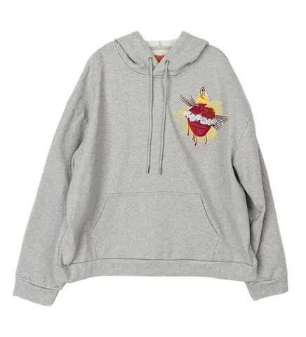 WHO DECIDES WAR WDW CREST SACRED HEART HOODED PULLOVER VINTAGE GREY