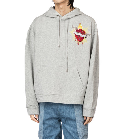 WHO DECIDES WAR WDW CREST SACRED HEART HOODED PULLOVER VINTAGE GREY
