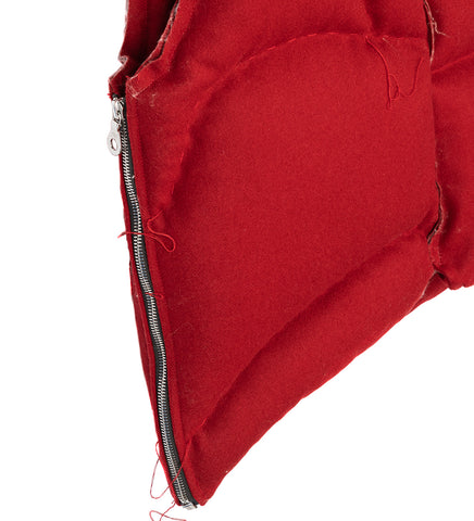 HAND STITCHED WOOL VEST RED