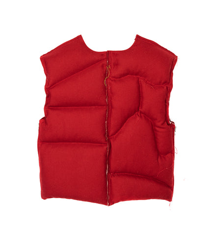 HAND STITCHED WOOL VEST RED