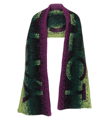 Y/PROJECT MAXI GRADIENT BLANKET SCARF GREEN/PURPLE