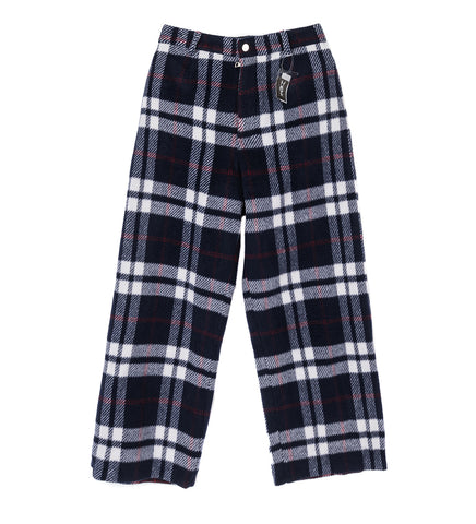 NATASHA ZINKO CHECK WIDE PANTS BLUE/WHITE