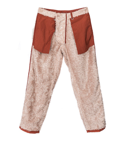 CRAIG GREEN REVERSIBLE FLUFFY TROUSERS RED / PINK