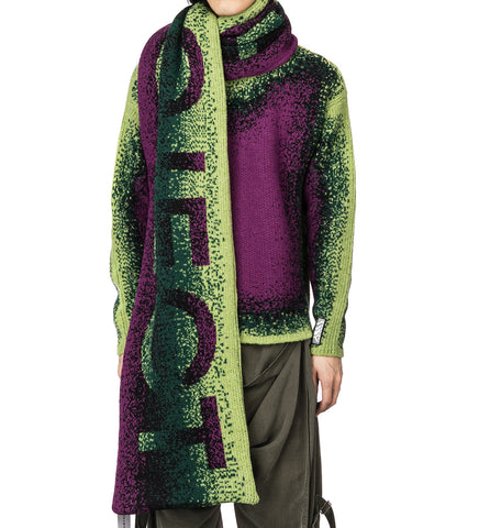 Y/PROJECT MAXI GRADIENT BLANKET SCARF GREEN/PURPLE