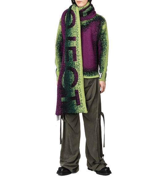 Y/PROJECT MAXI GRADIENT BLANKET SCARF GREEN/PURPLE