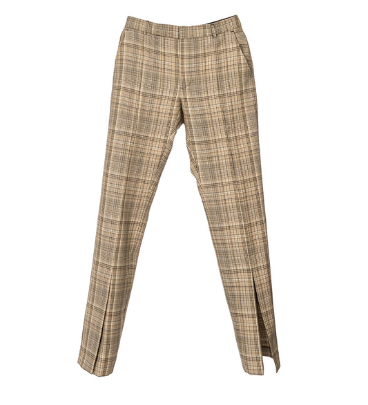 CMMN SWDN DALE SPLIT FLARE TROUSERS BROWN CHECK