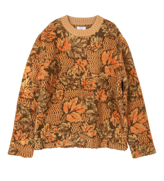 ERL LUREX JACQUARD RAW EDGES SWEATER GOLD