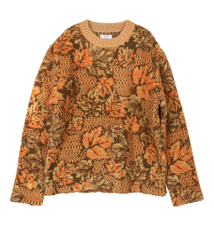 ERL LUREX JACQUARD RAW EDGES SWEATER GOLD