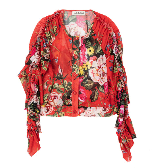 WILMA CARDIGAN RED FLORAL