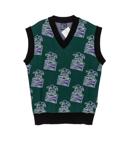 CLOWN SLEEVELESS JUMPER GREEN
