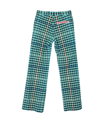 GOLDEN TROUSERS GREEN BLURRY SEERSUCKER