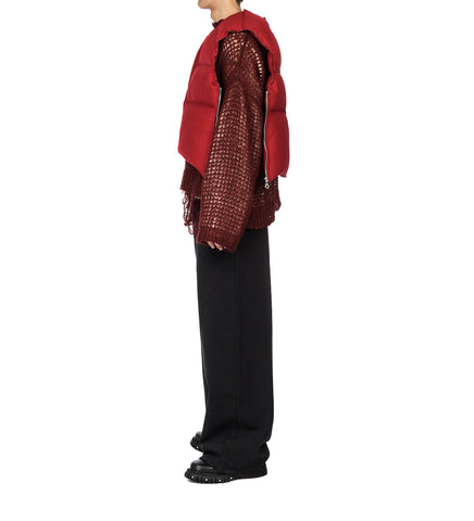 HAND STITCHED WOOL VEST RED