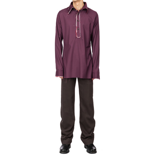 EDWARD CUMING FITTED POLO DRESS SHIRT PURPLE/RED/PINK