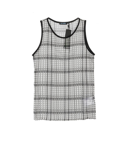 AV VATTEV  SHEER TANK TOP CHECK PRINTED